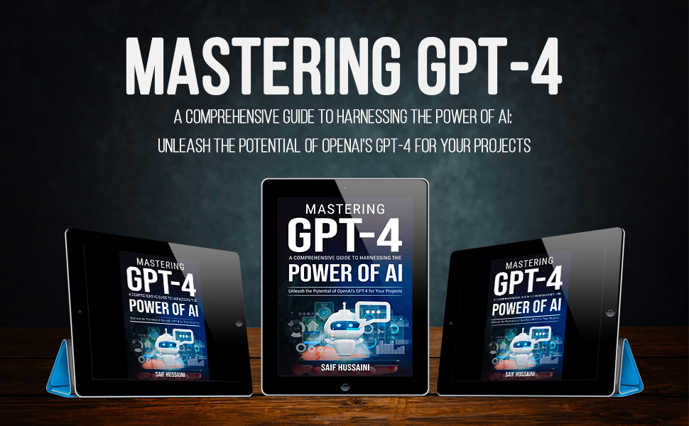 Artificial Intelligence GPT-4 Book displayed on tablets