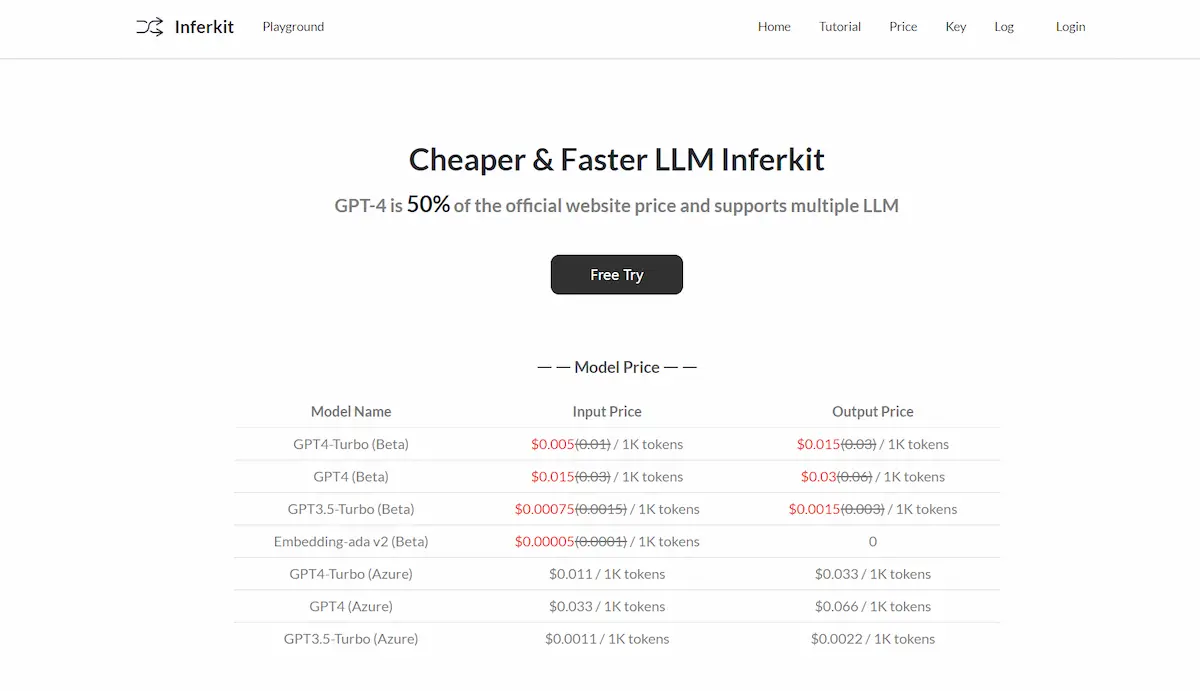 AI Inferkit - collection of all AI APIs screenshot