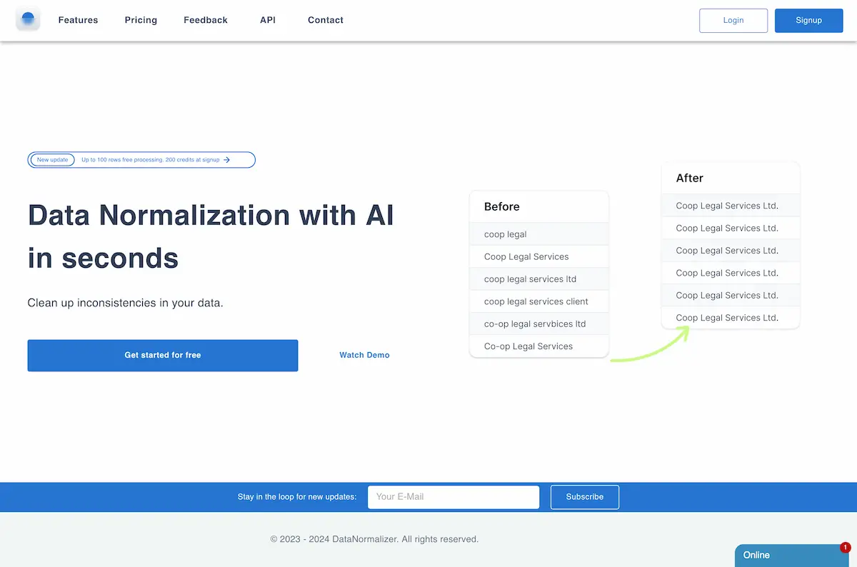 Data Normalizer screenshot