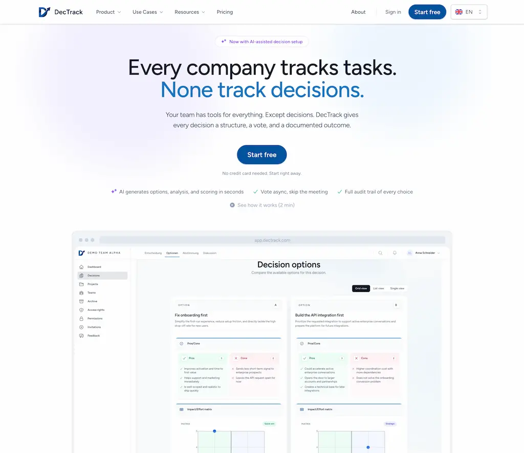 DecTrack screenshot