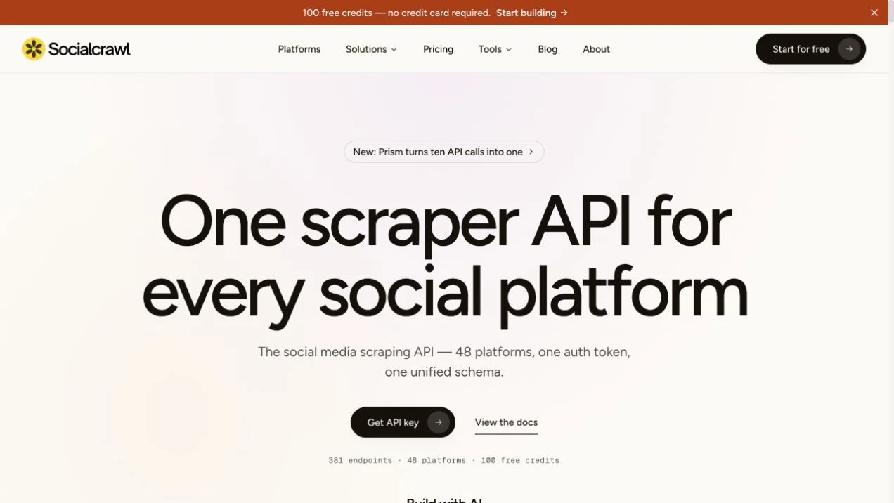SocialCrawl API Review: Coverage, Credits, and Compliance Checks screenshot